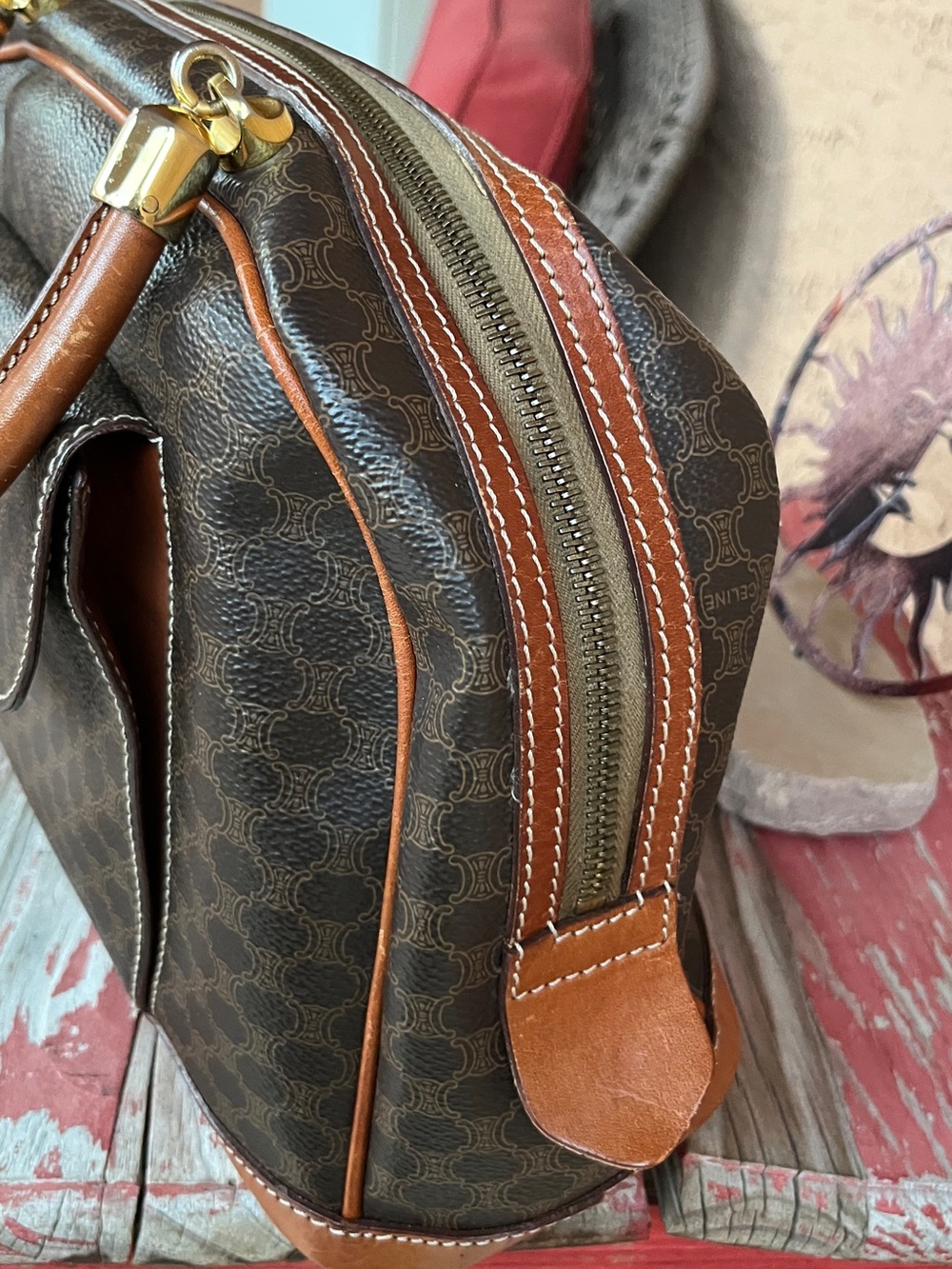 Auth Celine Macadam Leather Brown Hand Bag excellent condition. - Picture 3 of 14